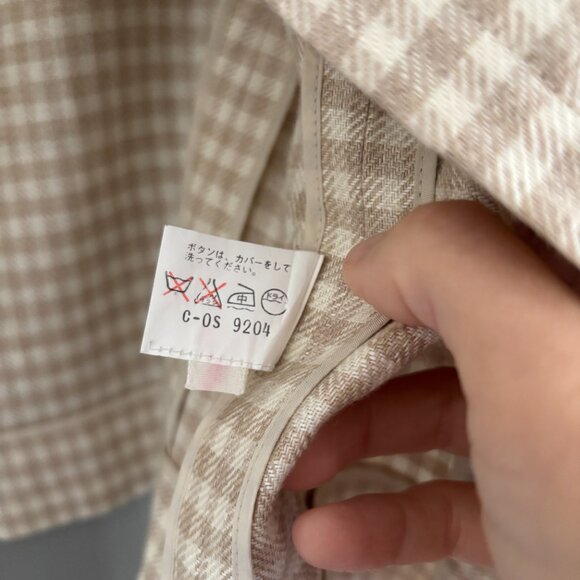 Vintage Givenchy Beige & Sand Gingham Cropped Jacket - Picture 13 of 13